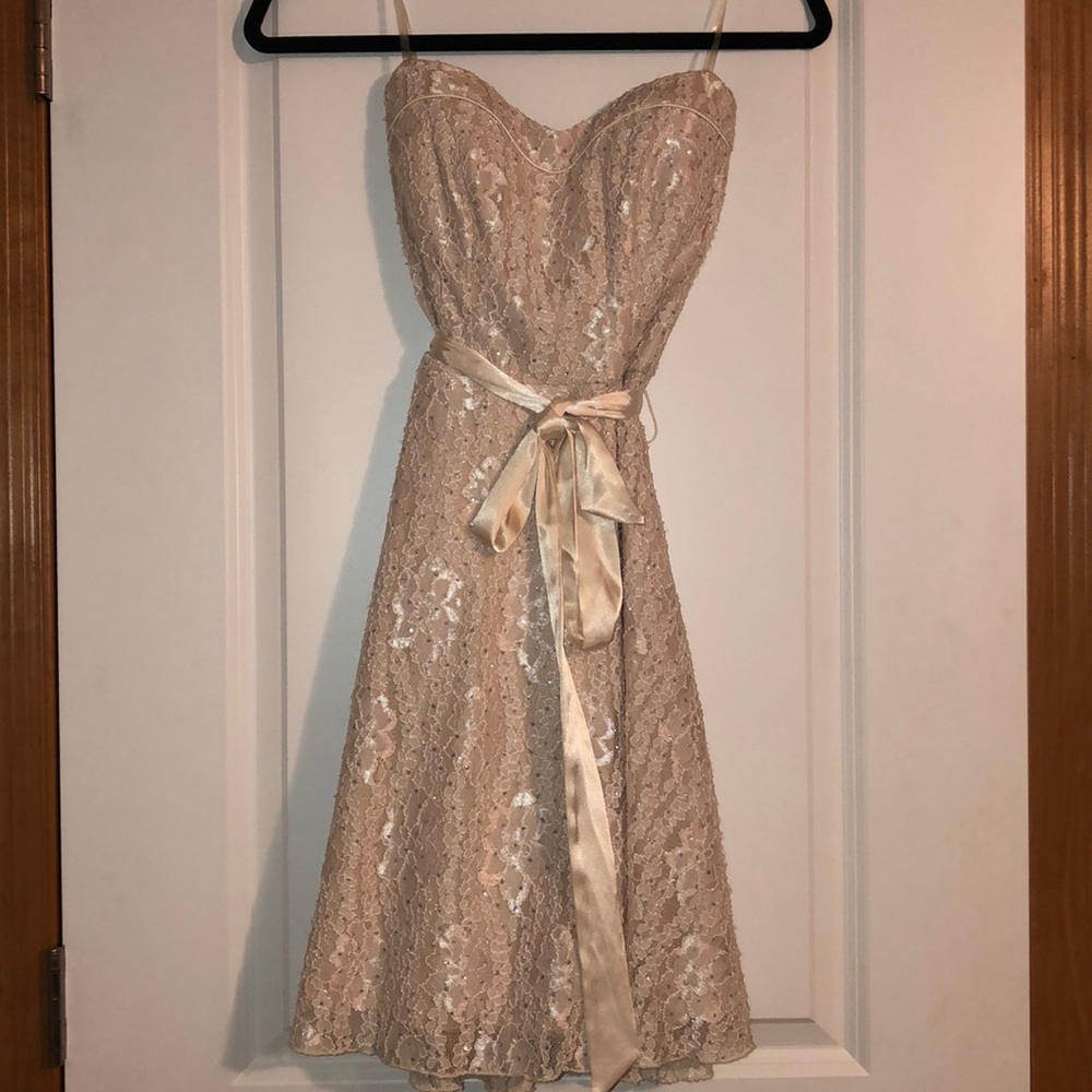 Cream/off white sequined Dress